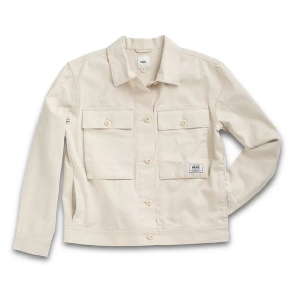 💖MEGA SALE💖Vans Clark Jacket Cotton Marshmallow Woven Logo Women's VN0A5AR6FS8 - Picture 5 of 8